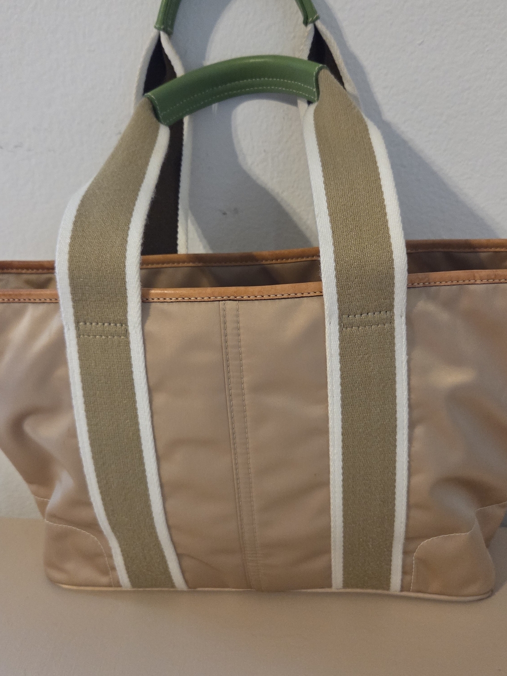 Vintage Coach Mini Hampton Beige and Green Canvas Tote Bag Purse - Picture 3 of 7